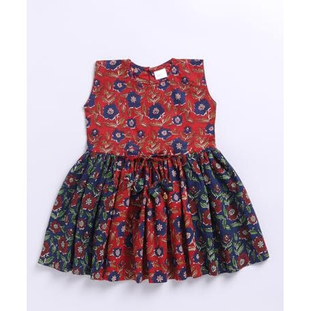 VASTRAMAY Girls' Rust Dress