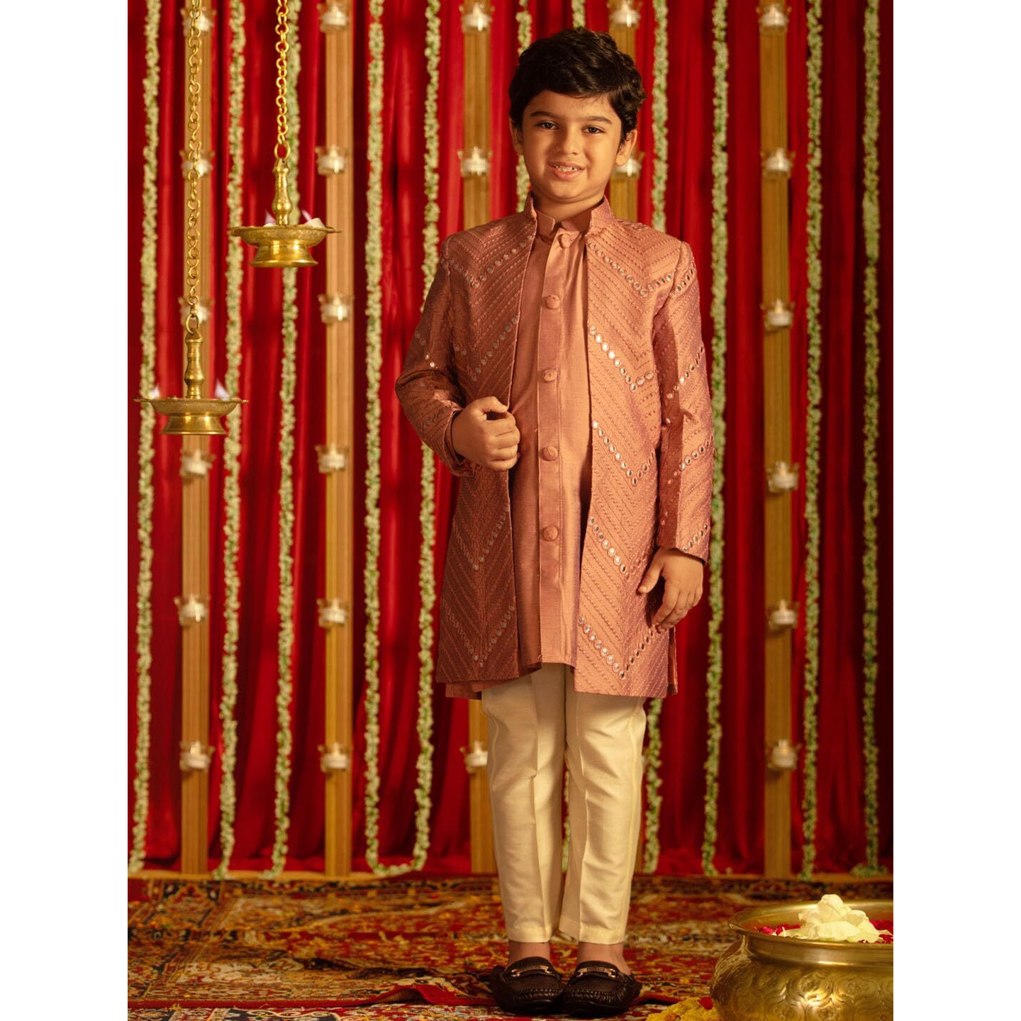 VASTRAMAY Boys' Purple And Cream Ethnic Combo Set_VASBCO008ON_32