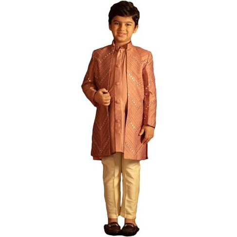 VASTRAMAY Boys' Purple And Cream Ethnic Combo Set_VASBCO008ON_34