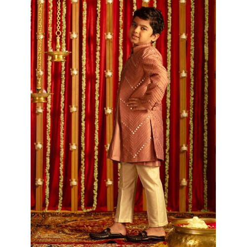 VASTRAMAY Boys' Purple And Cream Ethnic Combo Set_VASBCO008ON_34