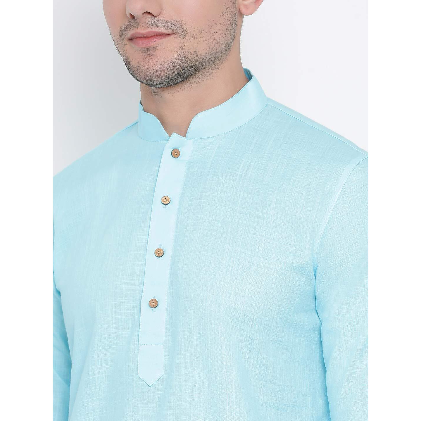 VASTRAMAY Soft & Comfortable Linen Cotton Kurta for Men  Plain Solid Ethnic Wear, Perfect Fit for All Body Types  Ideal For Ethnic & Festive Occasions & Festive Occasions