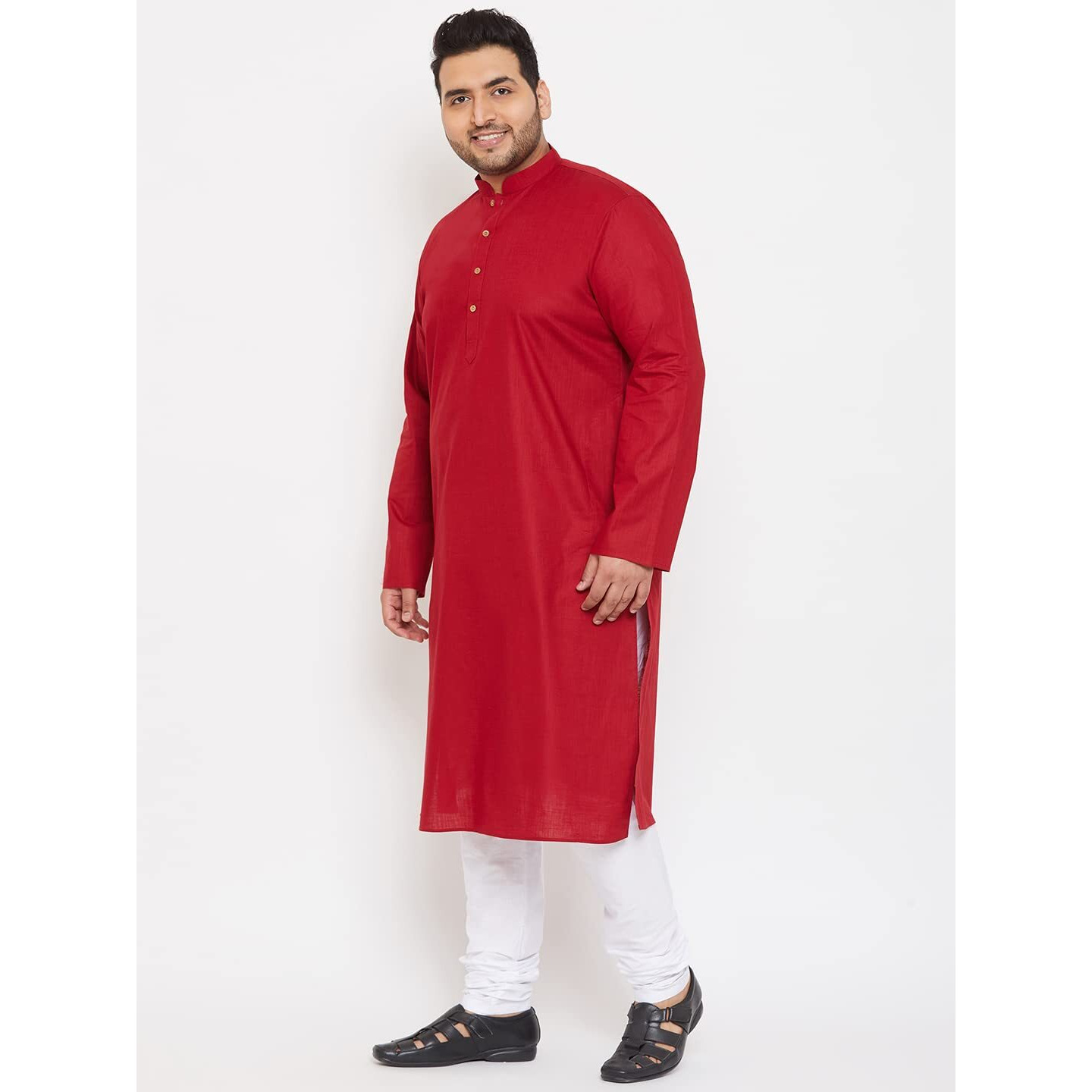 VASTRAMAY Plus Size Men's Aqua Blue Silk Blend Kurta (VPlus SizeMK001AQ_44)