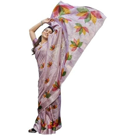 Yashika Women's Printed Linen sarees for women| Linen cotton Sadi|saree for Women | Silk Saree | New Sari | Latest Saree (AZ-YS-P2-RIPIKA PURPLE)