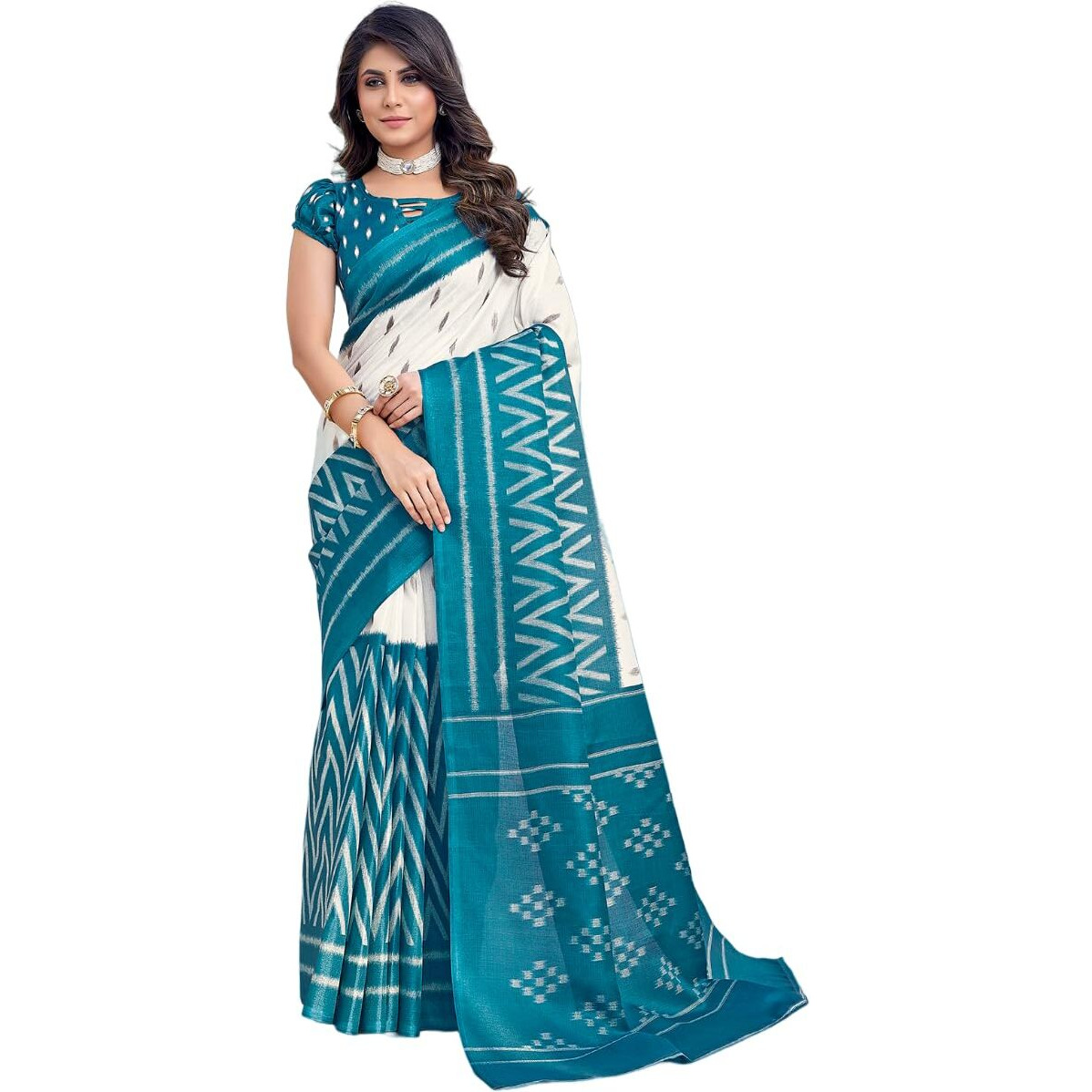 Yashika Women's Printed Trendy Art Silk Saree with Blouse Material||Rama Coloured Art Silk Saree||AZ-YS-P4-TWEET RAMA