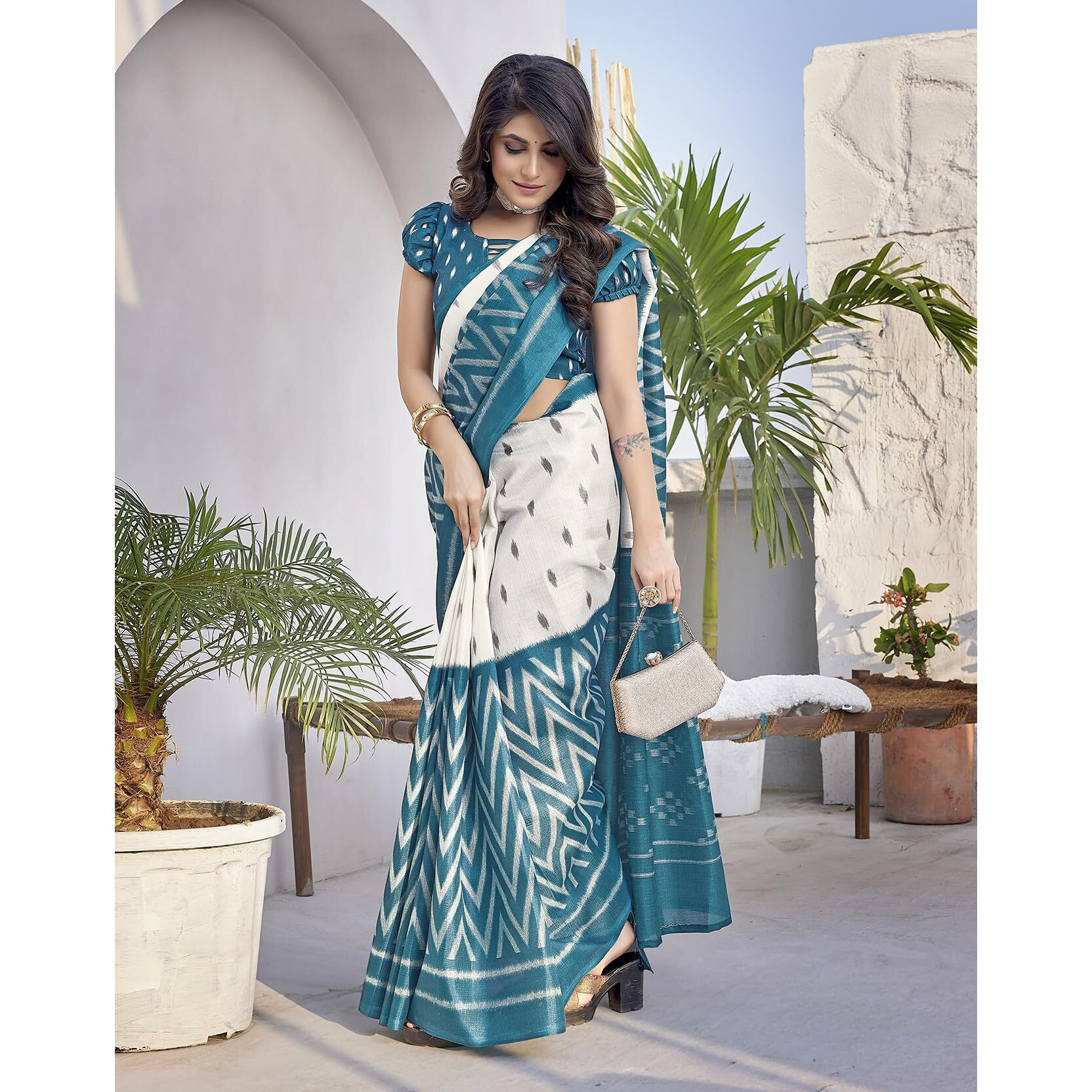Yashika Women's Printed Trendy Art Silk Saree with Blouse Material||Rama Coloured Art Silk Saree||AZ-YS-P4-TWEET RAMA