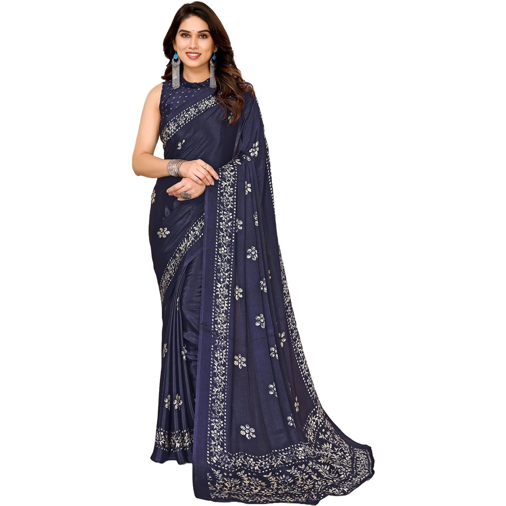 Yashika Woven Malgudi Art Silk Women's Saree (AZ-PY-P1-UTISHA Navy