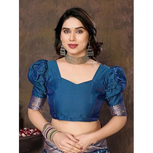 Yashika Women's Banarasi Kanjivaram Cotton Silk Saree with Unstitched Blouse Material (AZ-YS-P1-SANJITA RAMA)