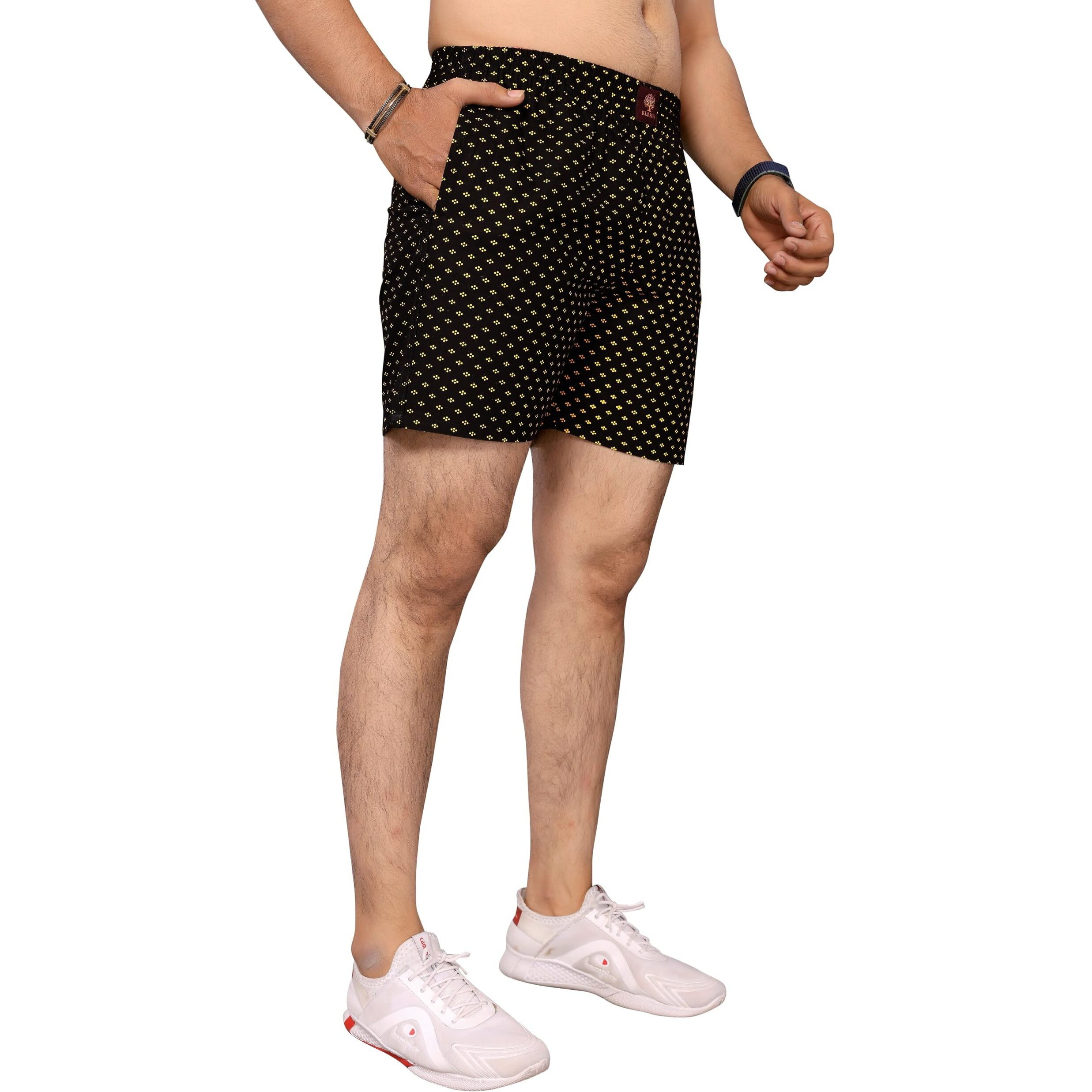 KLOSIA Men's Cotton Printed Regular Boxer Shorts