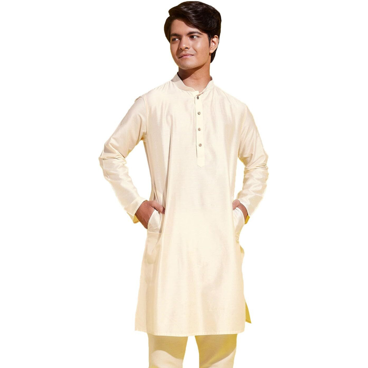 VASTRAMAY YUVA Boys' Cream Kurta_VYUVBK091CR_36
