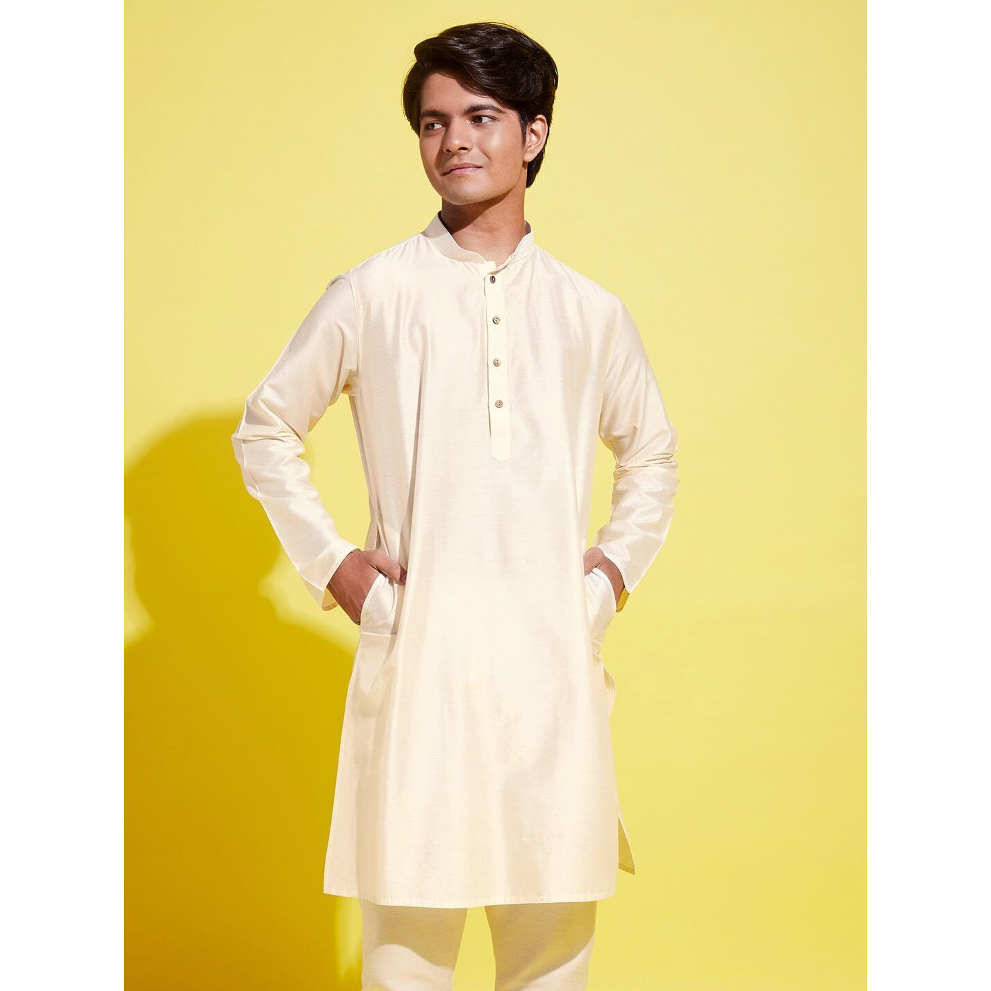 VASTRAMAY YUVA Boys' Cream Kurta_VYUVBK091CR_36