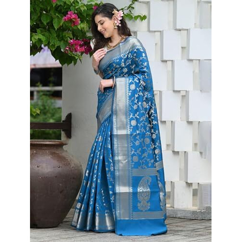 Yashika Women's Fancy Banarasi Kanjivaram Art Silk Saree |Saree for Women Wedding