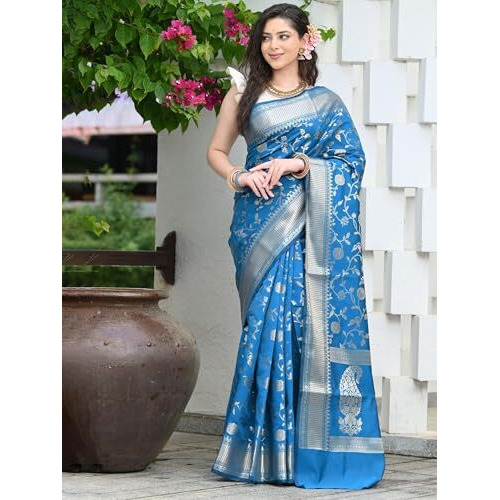 Yashika Women's Fancy Banarasi Kanjivaram Art Silk Saree |Saree for Women Wedding
