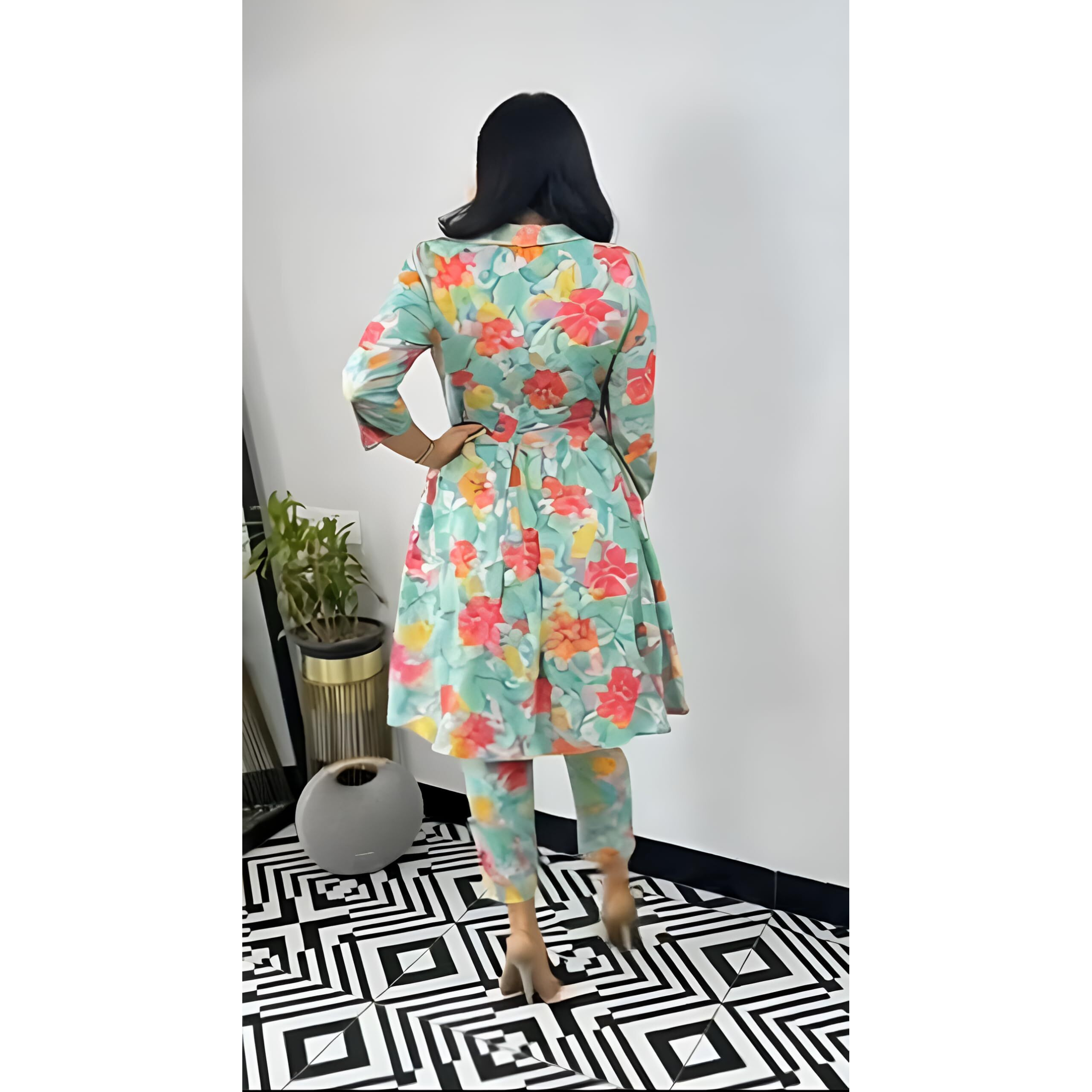 Yashika Blend Trendy Printed Cotton Bleand A-Line Trousers Woman Pant with Dupatta | Kurta Sets|Kurti for Women (AZ-YS-OG-KS2214-L) (AZ-YS-OG-KS2214-Parent_Green