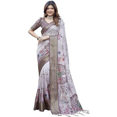 Yashika Women's Cotton Silk Dola Border Digital Printed Saree|Sarees for Women (AZ-YS-P1-DOBBY 01)