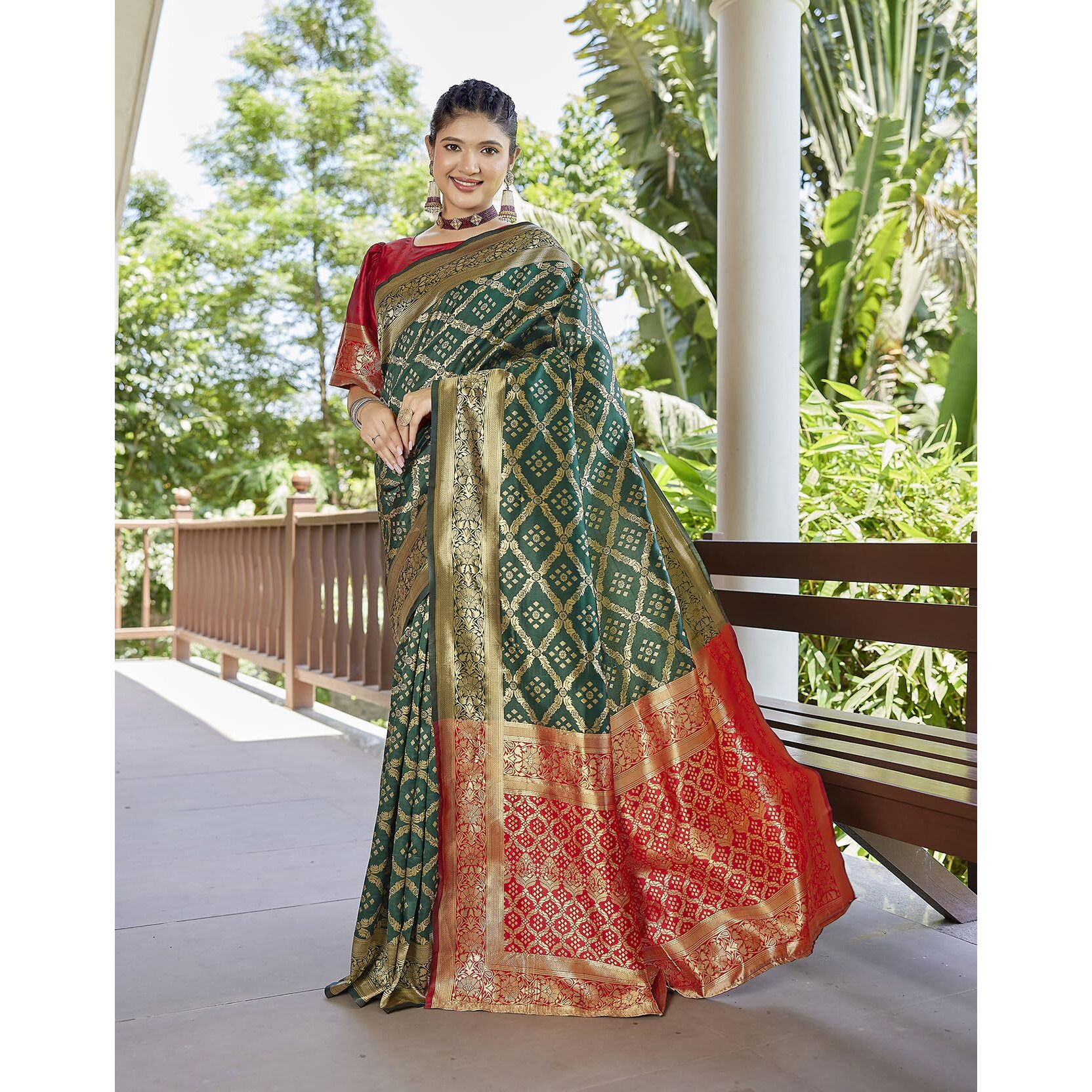 Yashika Women's Banarasi Kanjivaram Art Silk Saree|Sarees for Women (AZ-YS-P1-MINTOO GREEN)