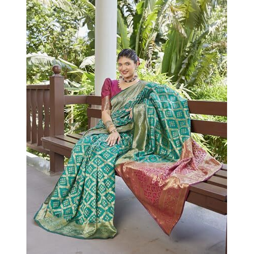 Yashika Women's Banarasi Kanjivaram Art Silk Saree|Sarees for Women (AZ-YS-P1-MINTOO RAMA)