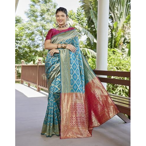 Yashika Women's Banarasi Kanjivaram Art Silk Saree|Sarees for Women (AZ-YS-P1-MINTOO SKY BLUE)