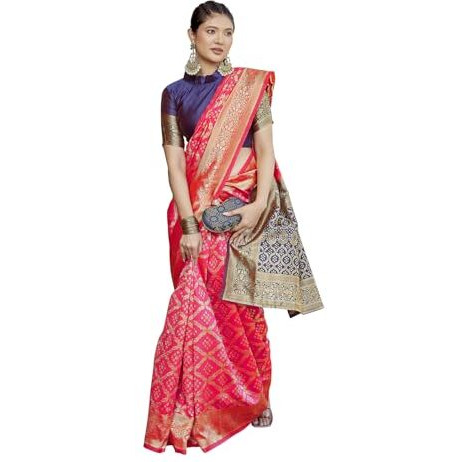 Yashika Women's Banarasi Kanjivaram Art Silk Saree|Sarees for Women (AZ-YS-P1-MINTOO PINK)