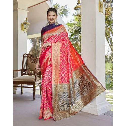 Yashika Women's Banarasi Kanjivaram Art Silk Saree|Sarees for Women (AZ-YS-P1-MINTOO PINK)