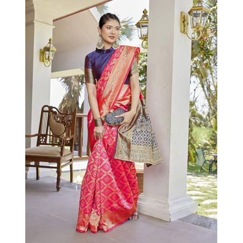 Yashika Women's Banarasi Kanjivaram Art Silk Saree|Sarees for Women (AZ-YS-P1-MINTOO PINK)