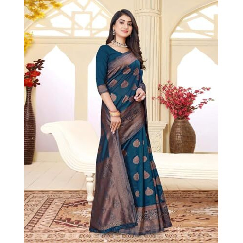 Yashika Women's Fancy Banarasi Kanjivaram Art Silk Saree |Saree for Women Wedding