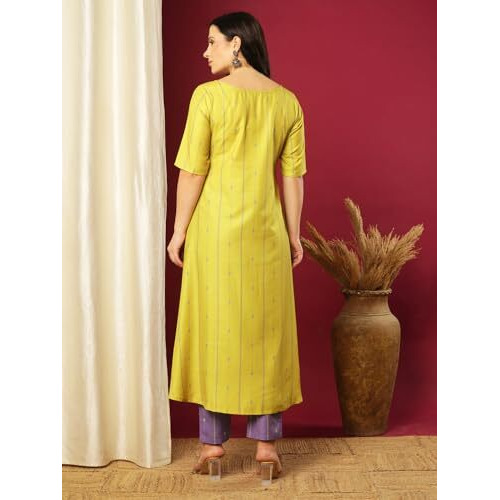 ANNI DESIGNER Women's Rayon Blend Anarkali Printed Kurta with Pant (MANOHAR MULTI-VKS01_3XL_Multi_XXX-Large) Multicolour
