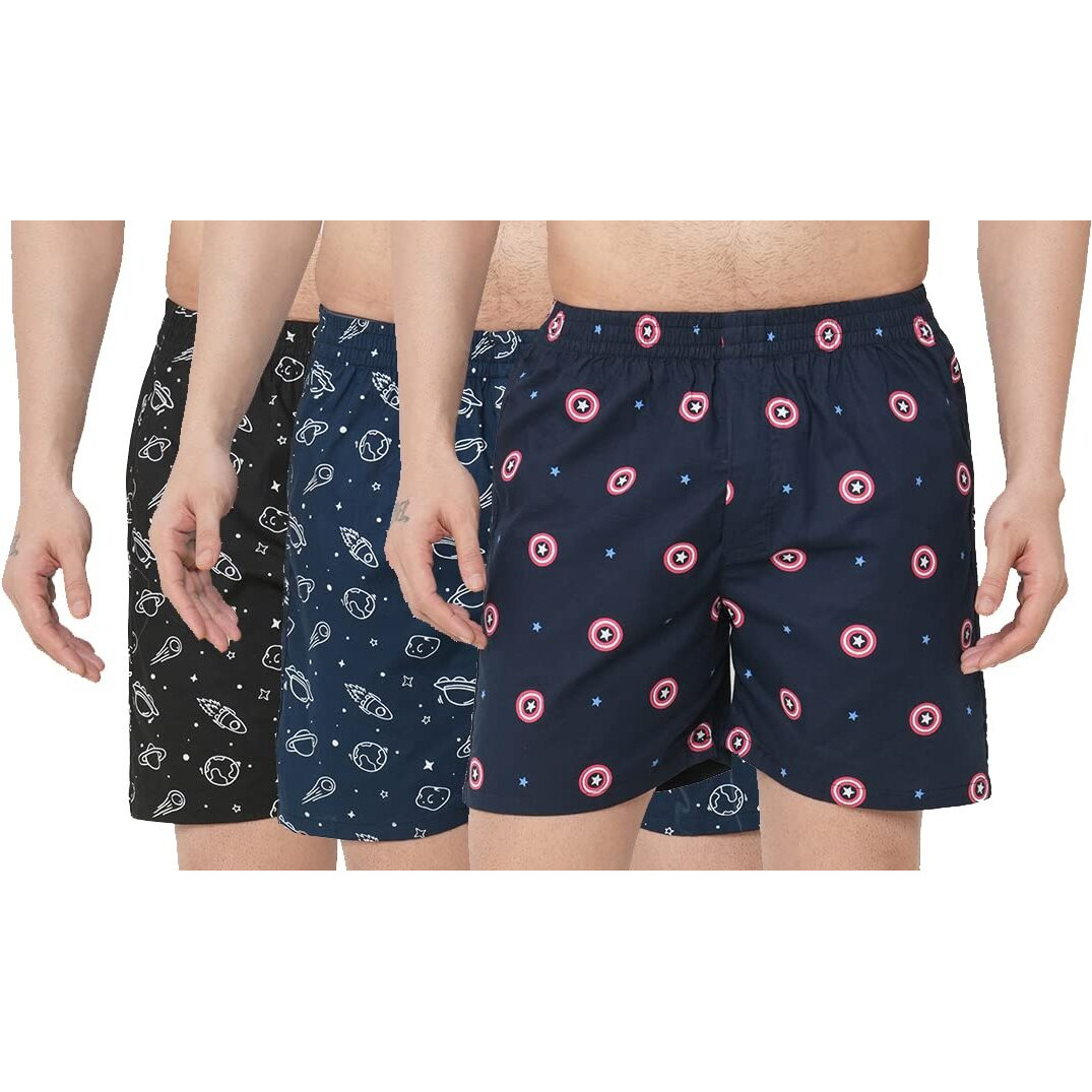 ANNI DESIGNER Men's Cotton Printed Boxer Shorts (Pack of 3) (ANL-BXR-PACK-3-AN-088_XL_Multi_ X-Large)