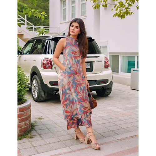 ANNI DESIGNER Women's Rayon Viscose Printed Straight Kurta with Palazzo (VCM Blue-VKS02_5XL_Blue_XXXXX-Large)
