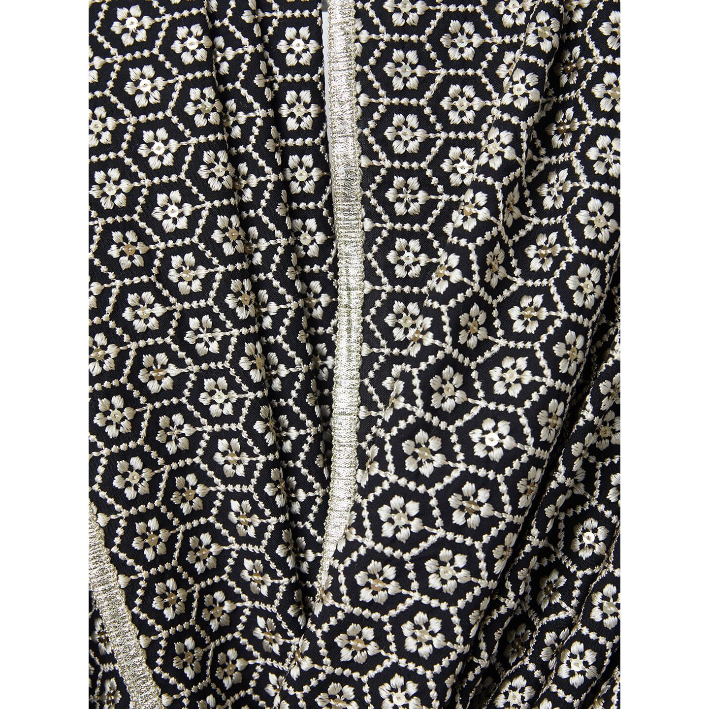 VASTRAMAY Men s Embroidered Sequined Dupatta with Lace Detailing Festive & Ethnic Wear