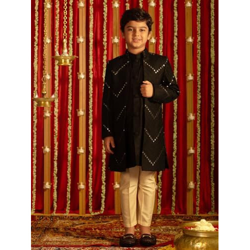 VASTRAMAY Boys' Black Ethnic Combo Set_VASBCO008BL_32