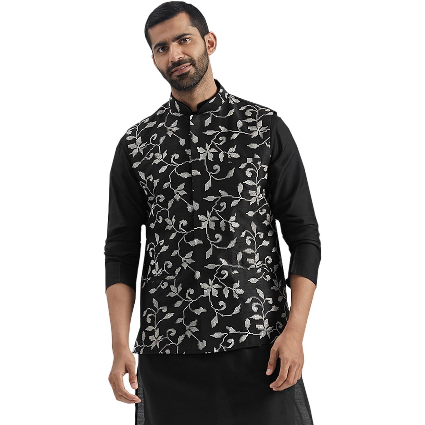 VASTRAMAY Men's Nehru Jacket, Embroidered Nehru Jacket For Men, Traditional Indian Festive & Ethnic Wear