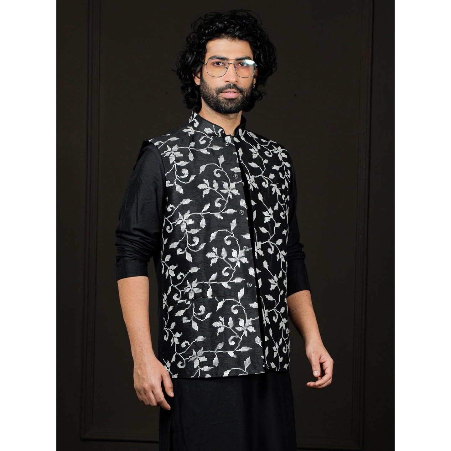 VASTRAMAY Men's Nehru Jacket, Embroidered Nehru Jacket For Men, Traditional Indian Festive & Ethnic Wear