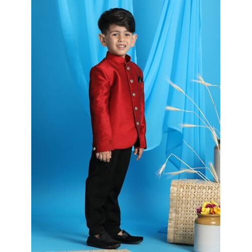 VASTRAMAY Boys' Maroon Jodhpuri_VASBJP001MA_34