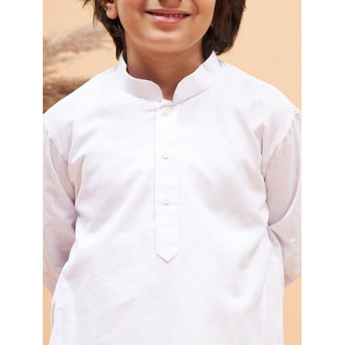 VASTRAMAY Boys' White Kurta Pyjama Set