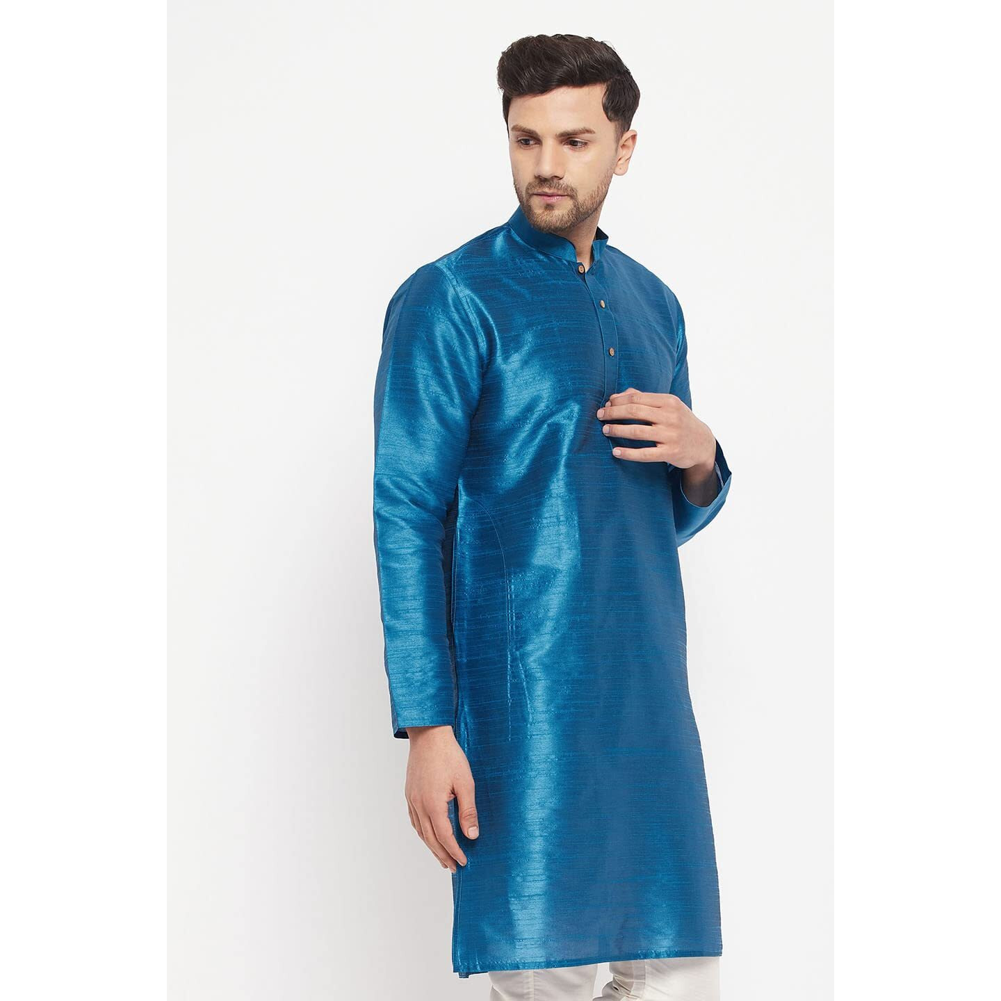 VASTRAMAY Men's Cotton Silk Blend Kurta-New