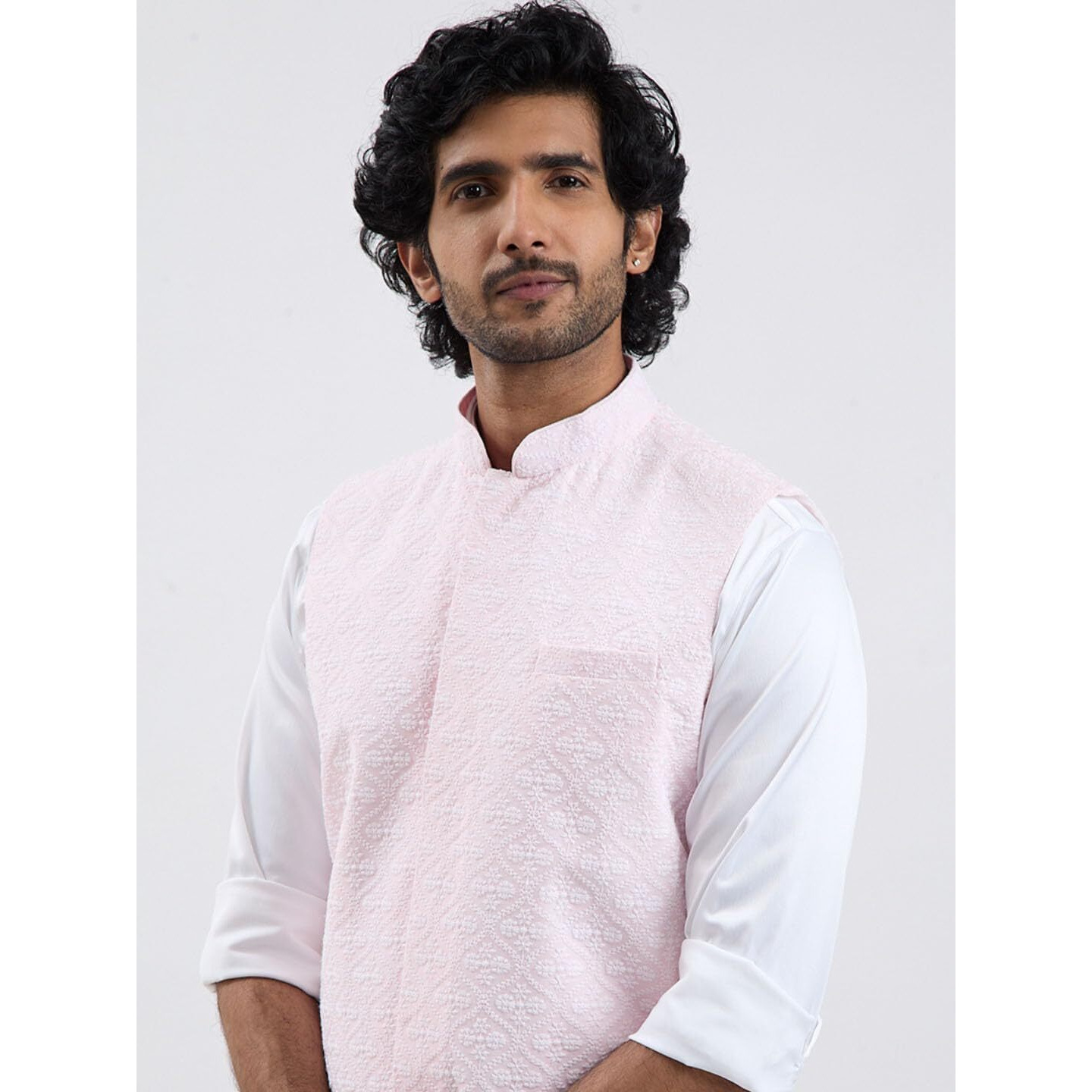 VASTRAMAY Men's Cotton Nehru Jacket I Allover Printed Jacket Regular Nehru Jacket I Fastive Party Wedding Neharu Jackets_VASMJ381PN_38