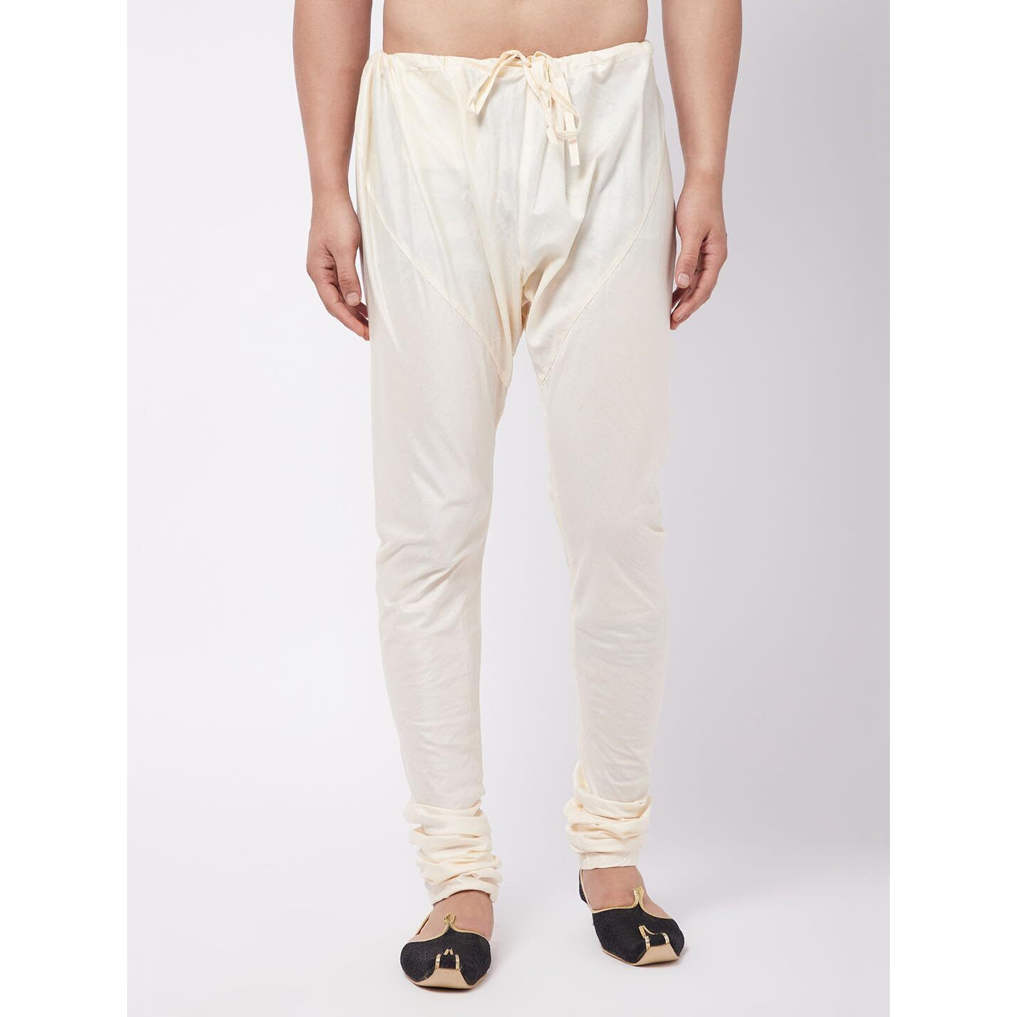 VASTRAMAY Men's Cream Viscose Blend Pyjama