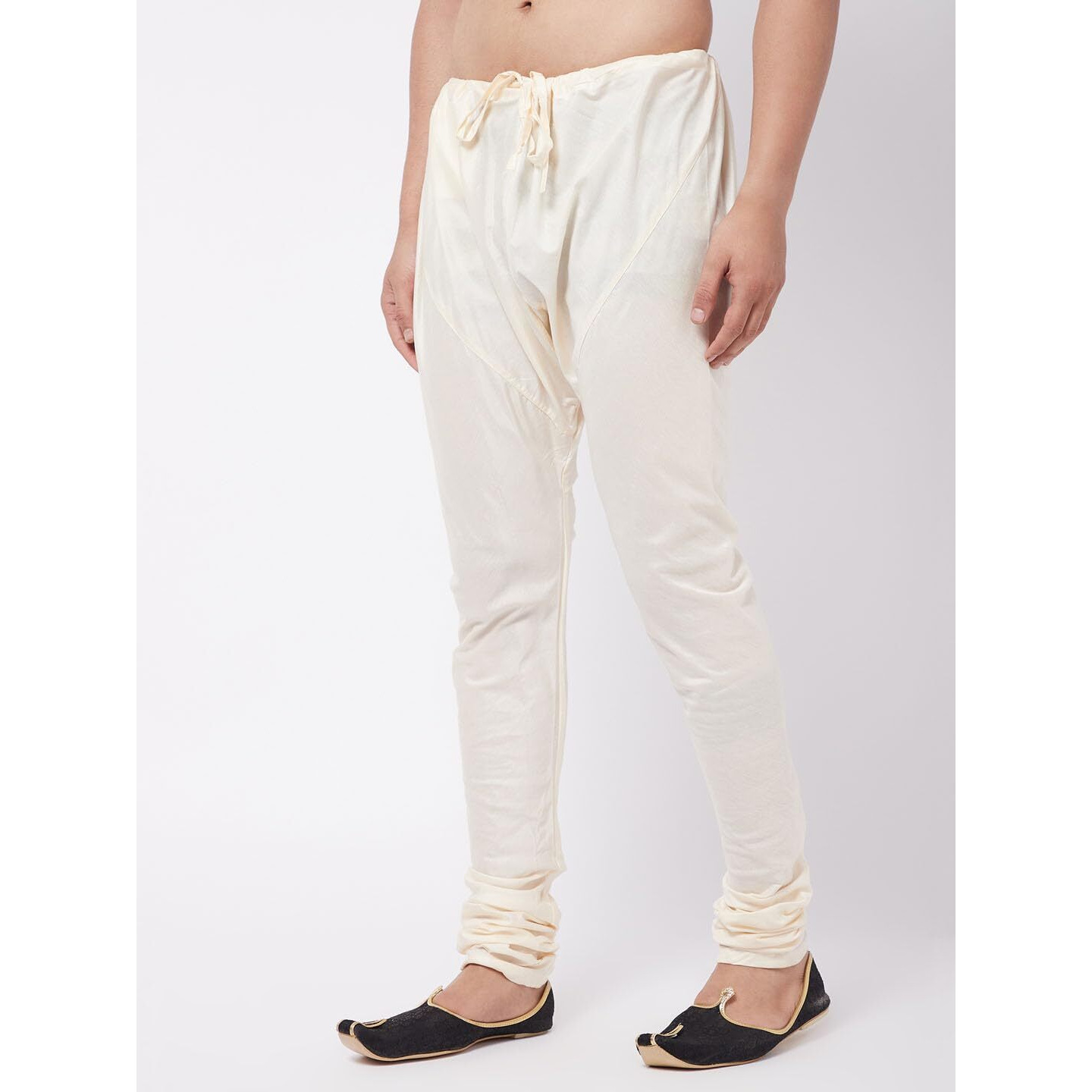 VASTRAMAY Men's Cream Viscose Blend Pyjama