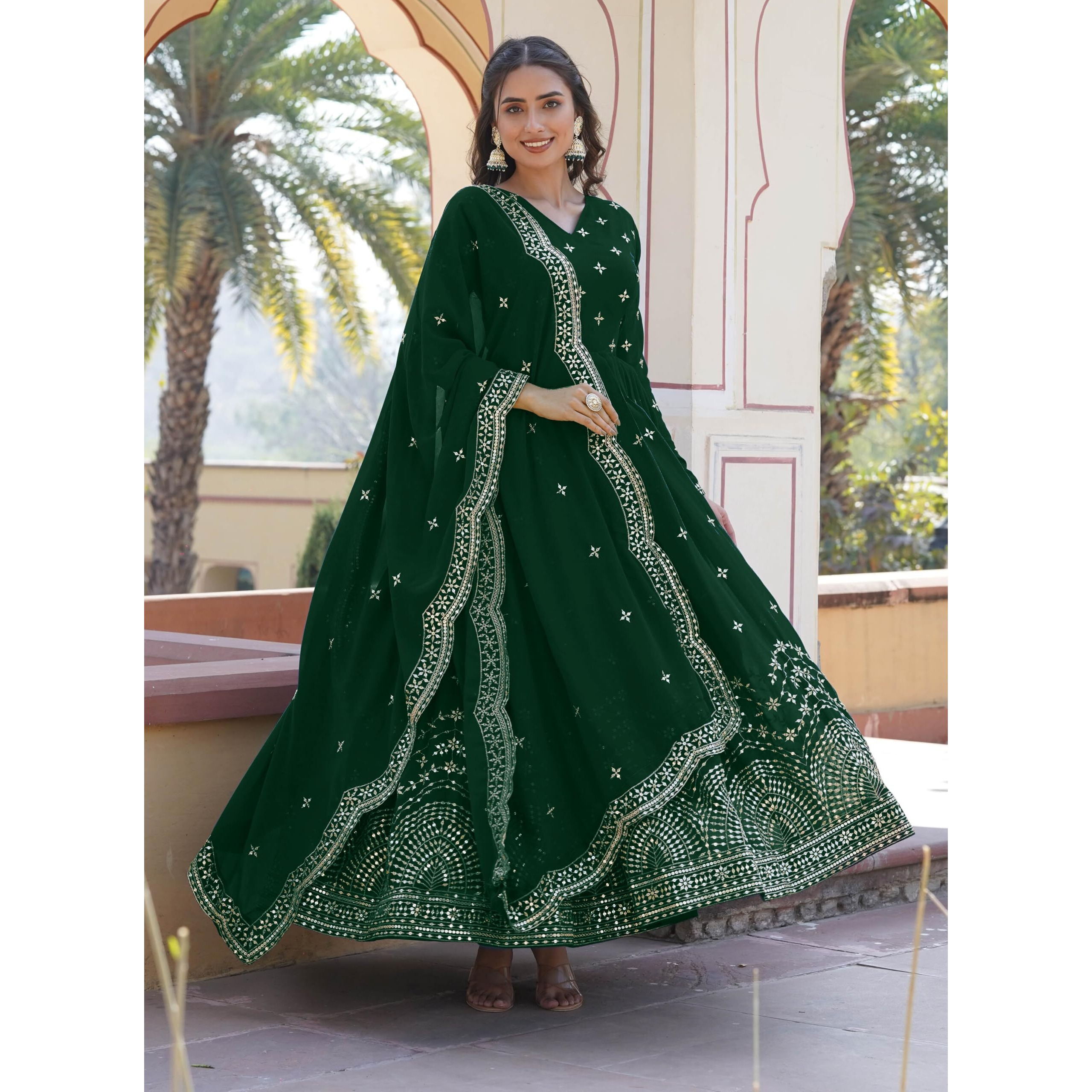 Wedani Georgette Embroidered Anarkali Gown For Women