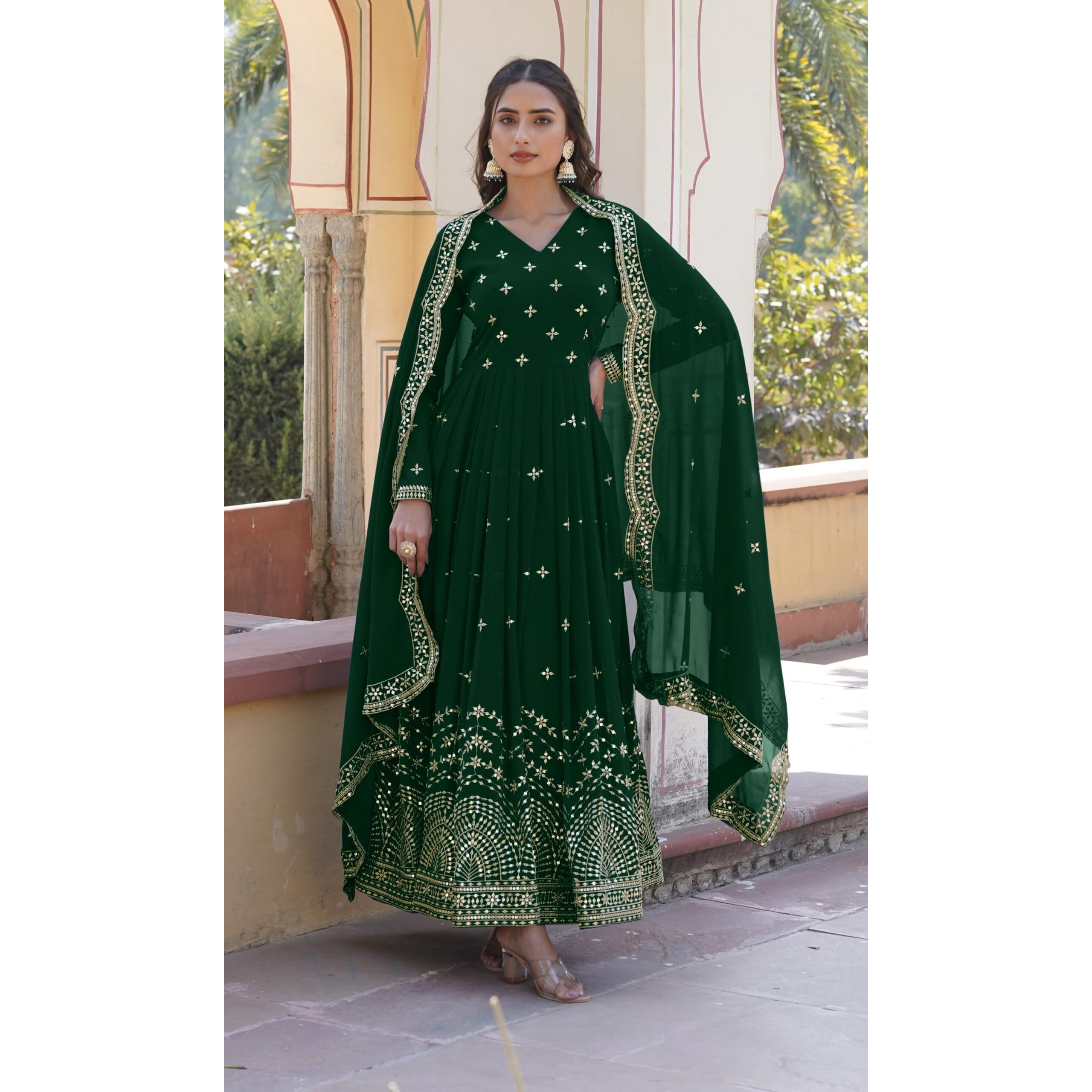 Wedani Georgette Embroidered Anarkali Gown For Women
