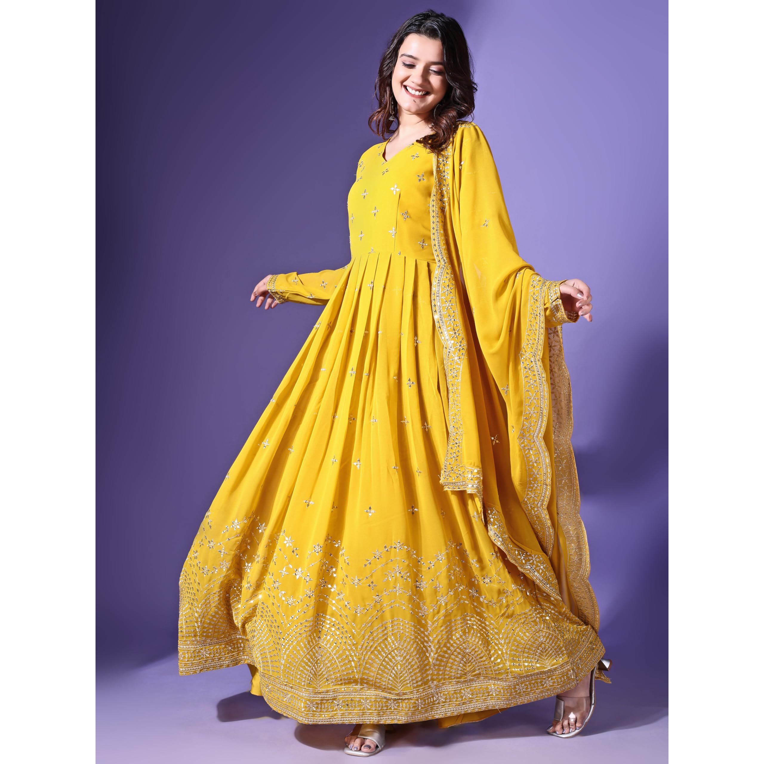 Wedani Georgette Embroidered Anarkali Gown For Women