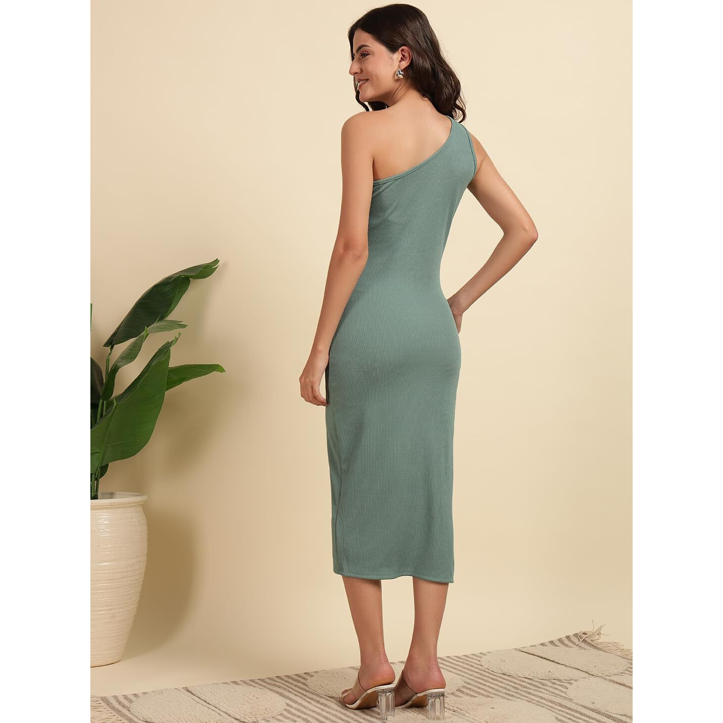 Wedani Bodycon New Dress for Women Green