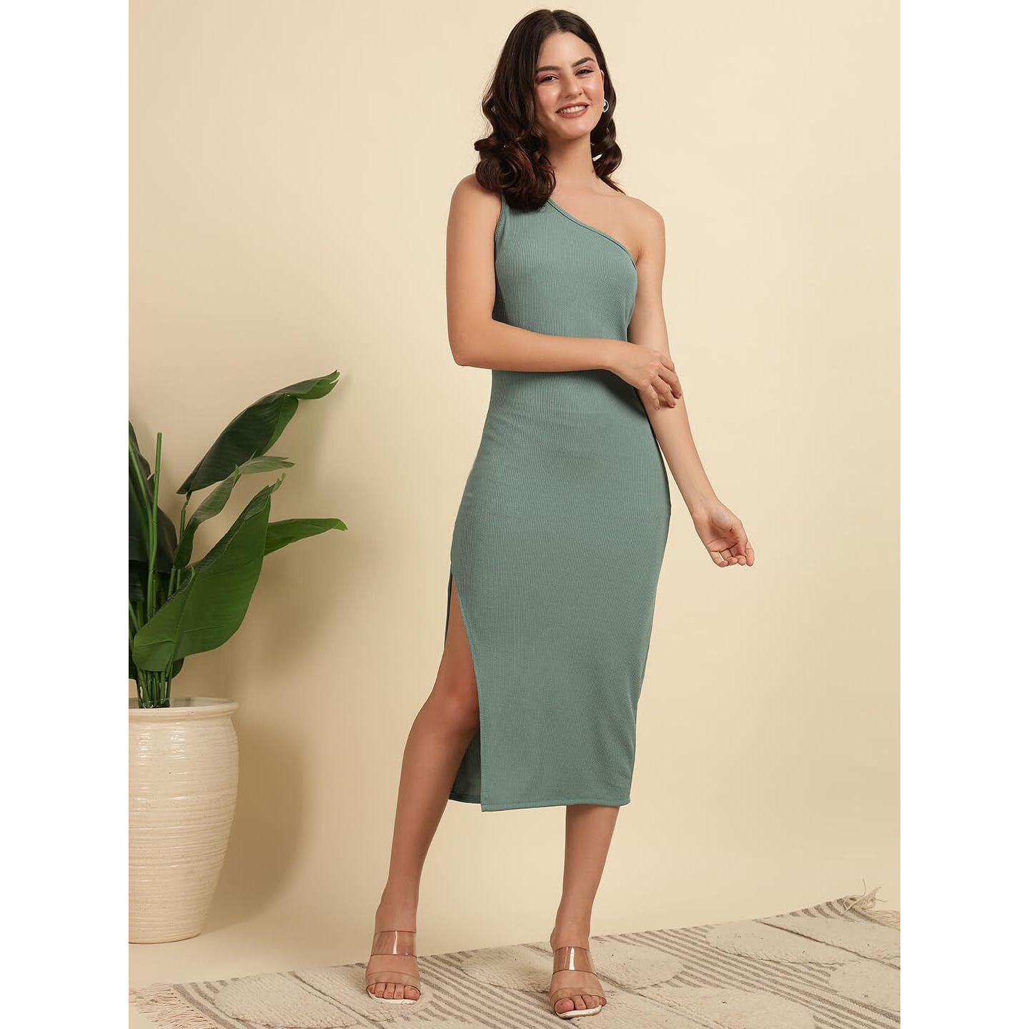 Wedani Bodycon New Dress for Women Green
