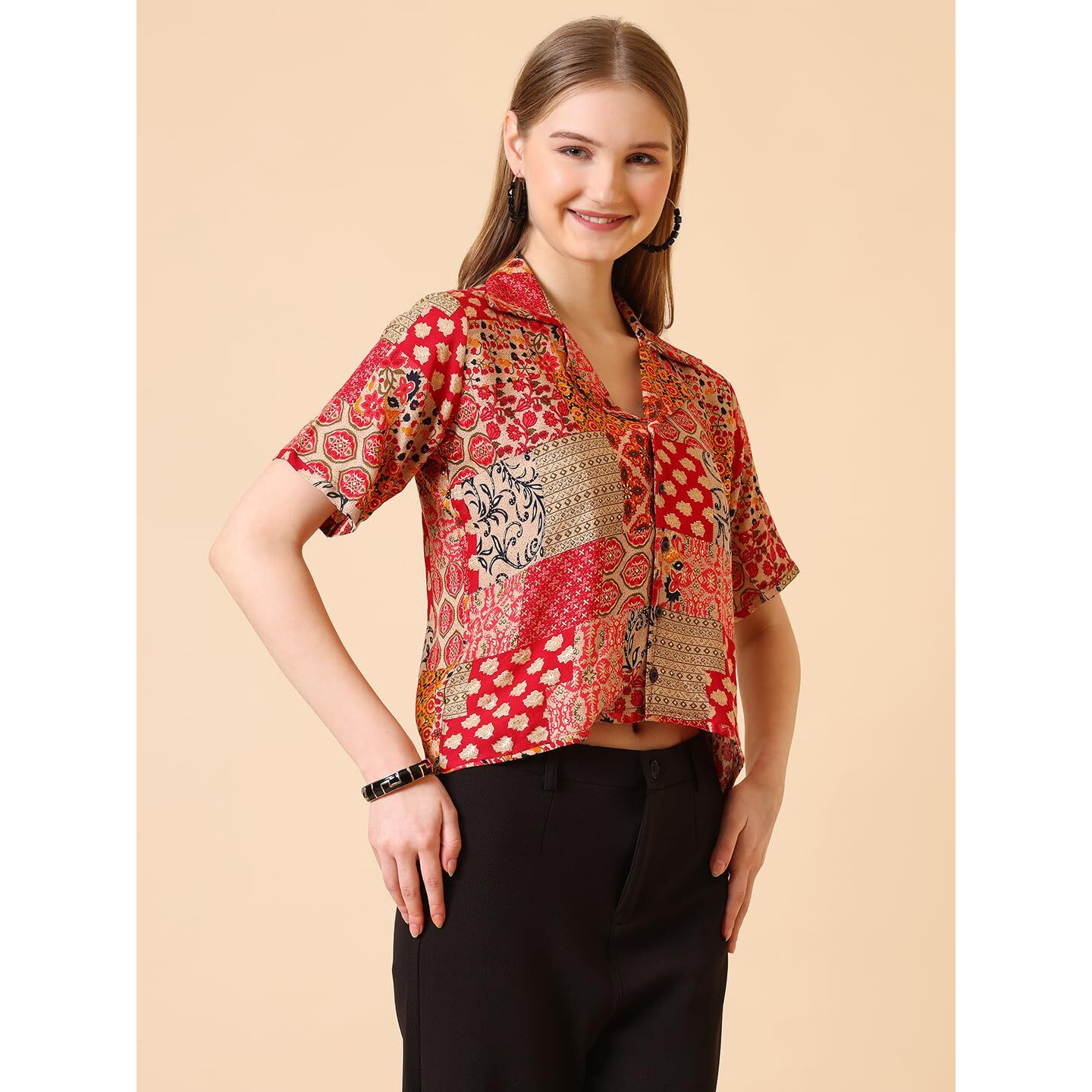 Wedani Rayon Floral Regular fit Shirt for Women