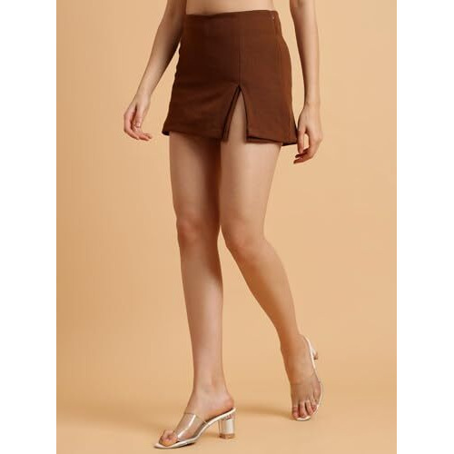 Wedani Short Mini Skirt for Women Brown