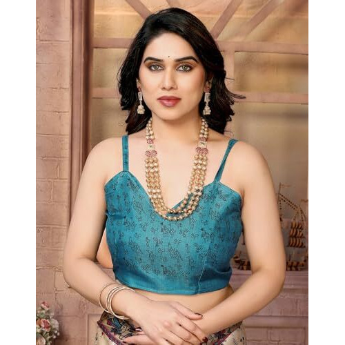 Yashika Women's Printed Kalamkari Art Silk Saree With Tassels and Unstitched Blouse Material (AZ-YS-P1-SOORVI CHIKU RAMA JHALAR)