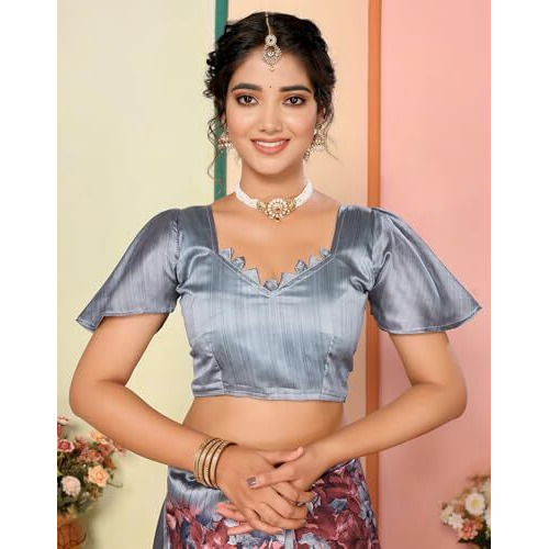 Yashika Women's Art Silk Printed with Tassels Unstitched Blouse Material Stylish Party Casual Wear Traditional Trendy Saree (AZ-YS-P1-MIRZA-Parent_Maroon)