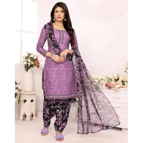 Yashika Women's Crepe Dress Material Set for Women | Unstitched Printed Fabric for Kurta Bottom & Dupatta (YS-ADMIRING CHIKU-SUKI GREY)