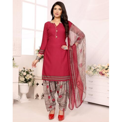 Yashika Women's Crepe Dress Material Set for Women | Unstitched Printed Fabric for Kurta Bottom & Dupatta (YS-ADMIRING CHIKU-1196)