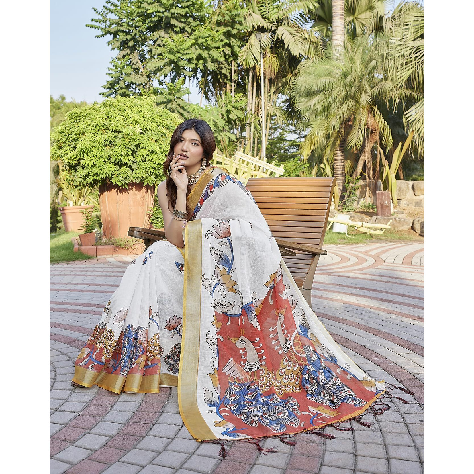 Yashika Women's Cotton Silk Digital Printed Saree|Sarees for Women (AZ-YS-P1-TIGER22)